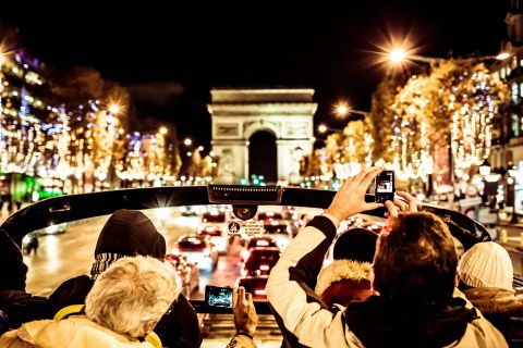 パリ：オープン トップ クリスマス バス ツアー