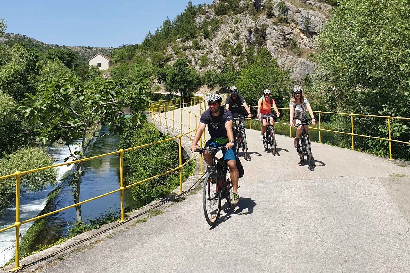 ride an electric bicycle in the town of skradin