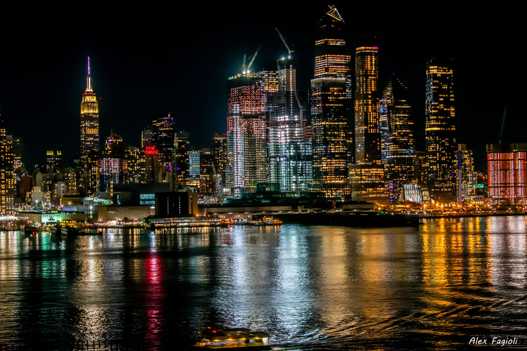 Luci della città e pizza - Tour serale di New YorkNew York City: Skyline notturno di Manhattan in tedesco