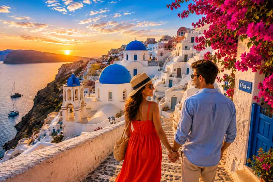 Santorin: Ganze Insel-Tour bei Sonnenuntergang mit Hotelabholung. Foto: GetYourGuide Santorin: Ganze Insel-Tour bei Sonnenuntergang mit Hotelabholung. Foto: GetYourGuide