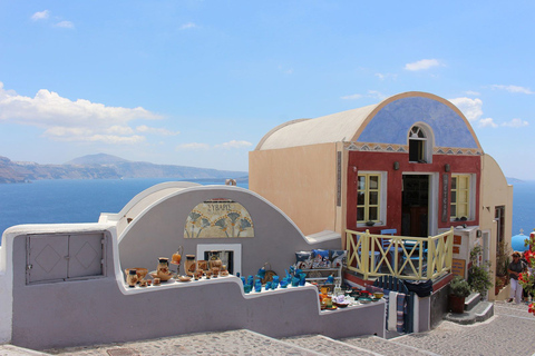 Santorin : visite de l'île en bus et croisière au crépuscule