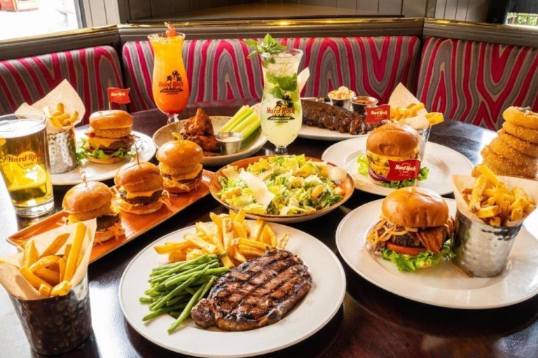 Meal at the Hard Rock Cafe New Orleans Acoustic Rock Menu