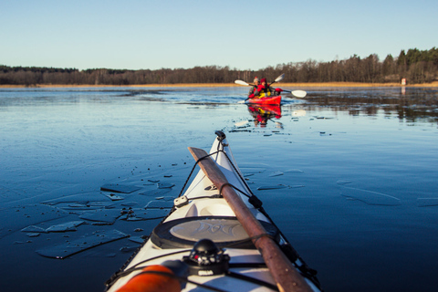 Stockholm: Vinterkajakpaddling, svensk fika och varm bastuKajaktur på vintern