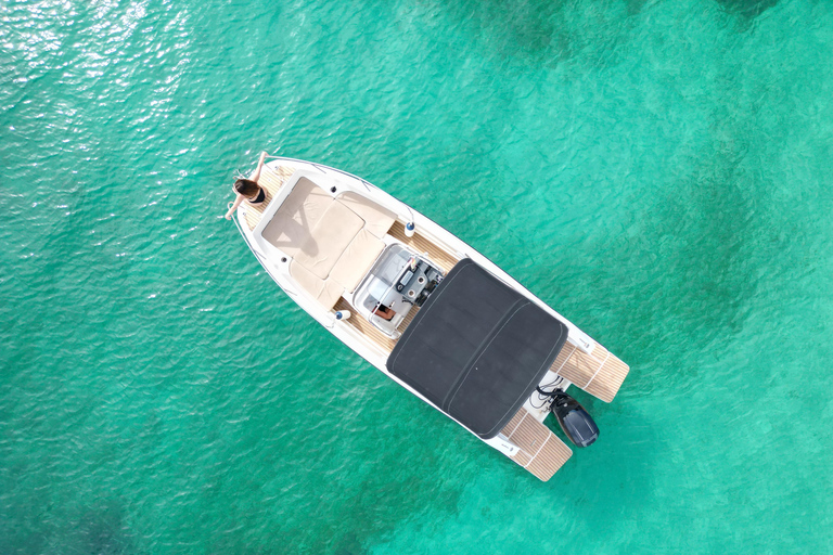 San Antonio: Tour Privado de Barco em Ibiza com Paddle Surf e SnorkelSan Antonio: Passeio de barco de dia inteiro em Ibiza com Paddle surf e Snorkeling