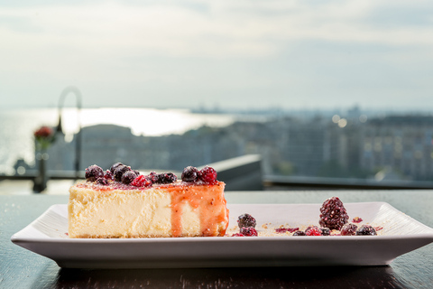 Thessaloniki: OTE Tower Rotating Experience with Light Meal Fruit Platter with Bottle of Wine