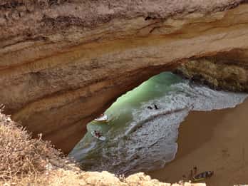 Quarteira: Benagil Cave Guided Catamaran Day Cruise & Drink