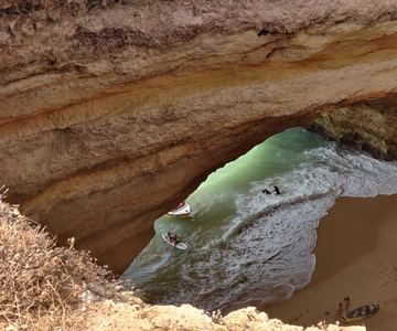 Quarteira: Benagil Cave Guided Catamaran Day Cruise & Drink