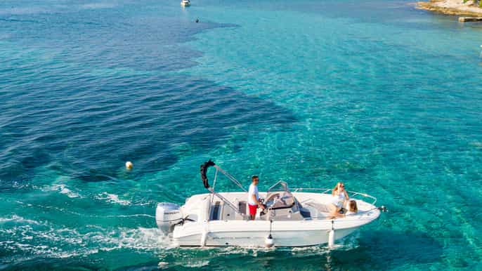 trogir private speedboat three islands and blue lagoon tour