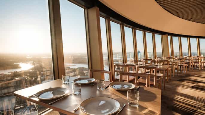 sydney unlimited skyfeast at sydney tower with window table