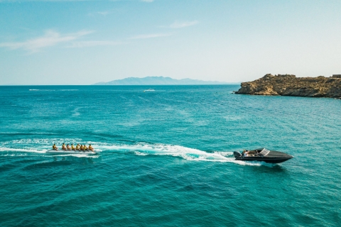 Mykonos : Activités nautiques sur la plage de Super ParadiseSports nautiques - Bateau banane