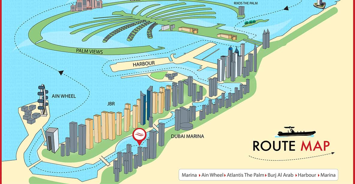 Dubai: Marina, Atlantis, Palm & Burj Al Arab per Schnellboot