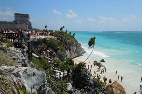 Cancun/Riviera Maya: Tulum by Land and Sea with Beach Club