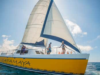 Depuis Puerto Aventuras : Partager l'excursion en catamaran