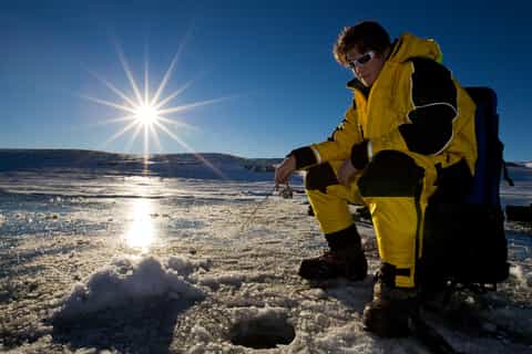 Rovaniemi: Snowmobile Safari with Ice Fishing and Picnic