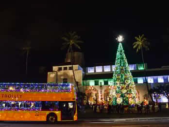 Oahu: Waikiki Trolley Holiday Lights Tour Oahu: Waikiki Trolley Holiday Lights Tour