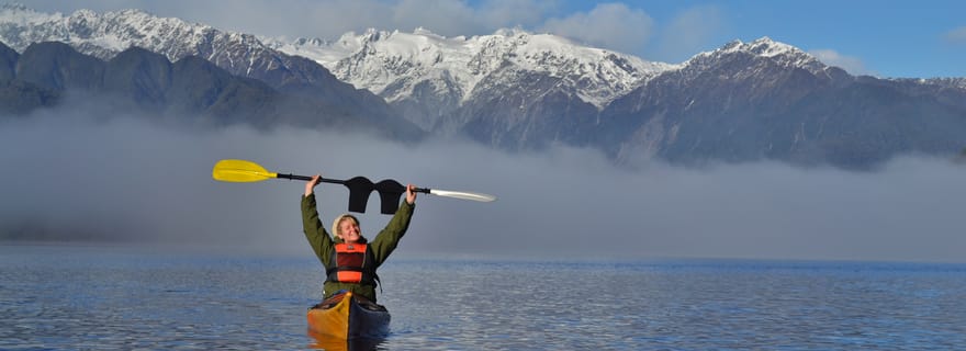 Franz Josef : 3 heures de kayak sur le lac Mapourika
