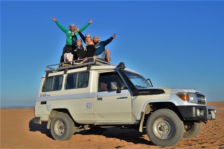 Hurghada: Quad Bike, Buggy, Jeep Safari, Camel Ride &amp; Dinnerpickup from hotels inside hurghada