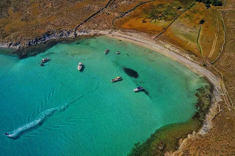 Au départ d'Ornos : Croisière privée de Mykonos à Delos et à l'île de Rhénia