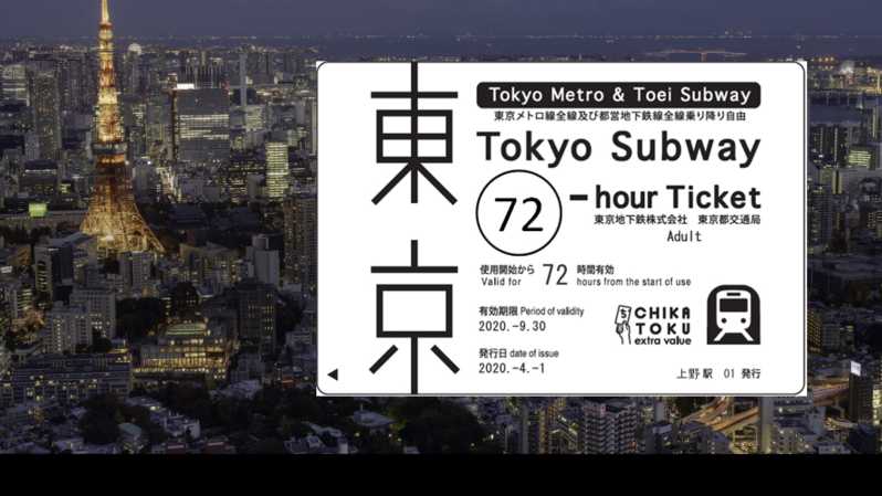 Tokyo: 24-hour, 48-hour, or 72-hour Subway Ticket | GetYourGuide