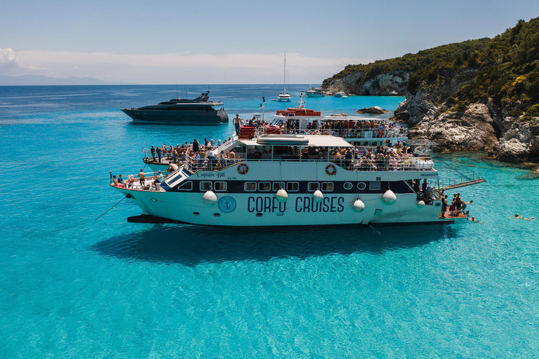 Från Korfu: Båttur till Paxos, Antipaxos grottor &amp; stränderUpphämtning från södra Korfu