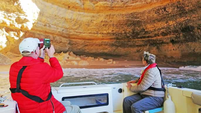 desde portimão tour privado en barco de 2 horas a la cueva de benagil