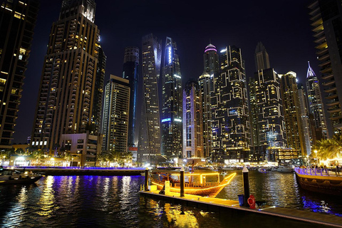 Dubaï : visite panoramique nocturne en bus touristiqueVisite de nuit uniquement