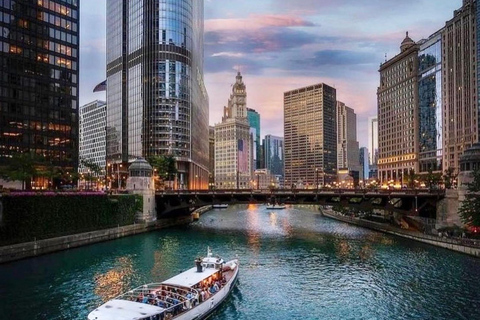 Chicago : Minibus de luxe + visite architecturale en bateau fluvial