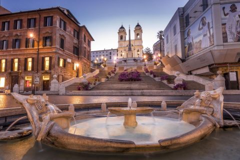 Rom: Guidad sightseeing på rundvandring i centrum på kvällen