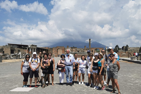 From Sorrento: Day Tour to Pompeii Ruins and Mount VesuviusTour in Italian