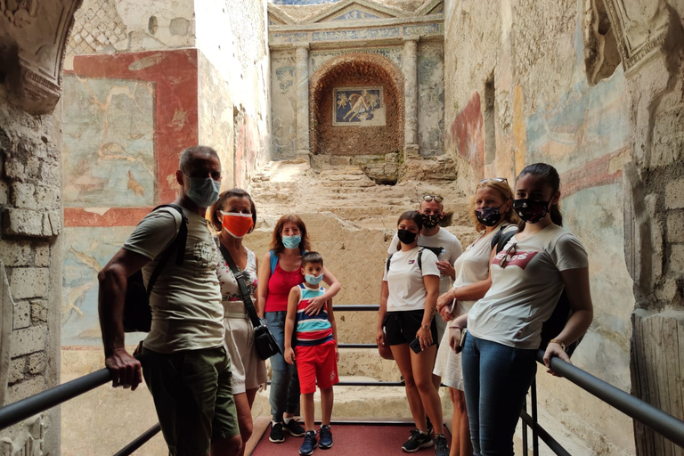 From Sorrento: Day Tour to Pompeii Ruins and Mount Vesuvius Tour in Spanish