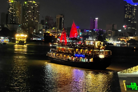 Diner tijdens cruise langs Saigon rivier en Sighseeing