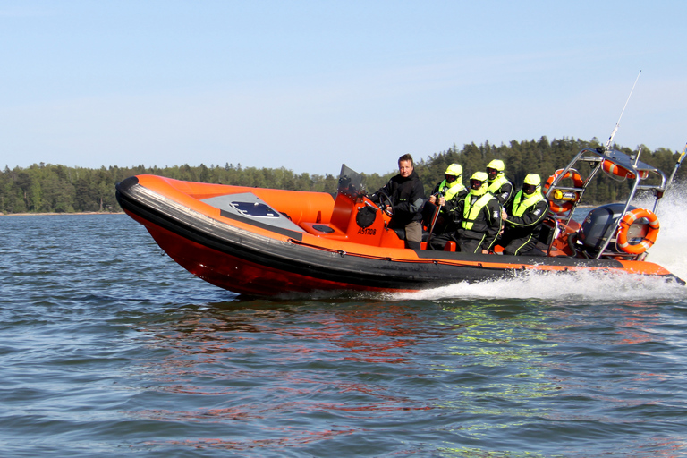 Helsinque: Passeio de barco pelo arquipélago RIB com churrasco, almoço e sauna