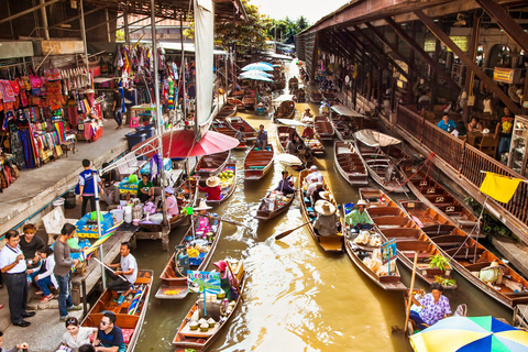 Damnoen Saduak Floating Market, Maeklong Railway, Wat & More