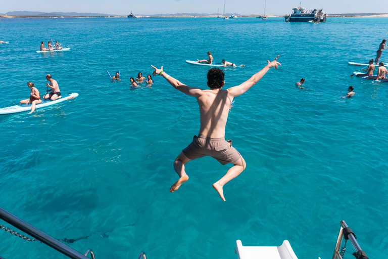 Ibiza: Formentera Catamaran Cruise, Free Time & Sunset Party