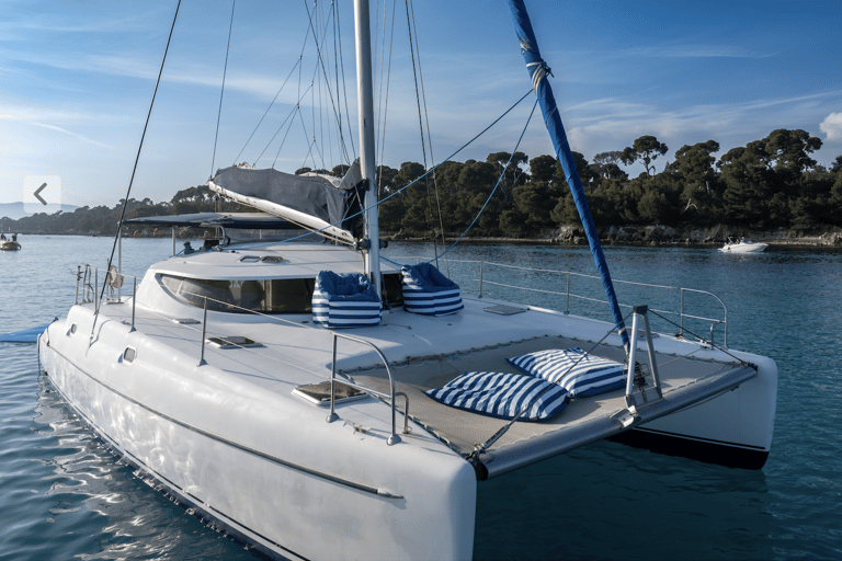 Cannes: Lérins Islands Catamaran Discovery Day with Swimming Cannes: Half-Day Catamaran Discovery Tour to the Lérins Islands