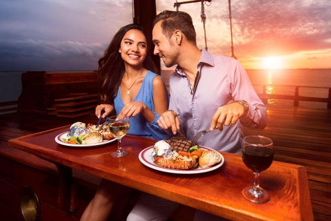 Cancun: Columbus The Romantic Dinner Cruise Rib Eye Menu