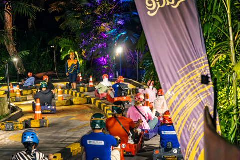 Phuket: Hanuman Luge Night Exclusive with Transfer or Dinner Luge 2 Rides + Dinner + Skywalk OR Luge Phone Head Mount