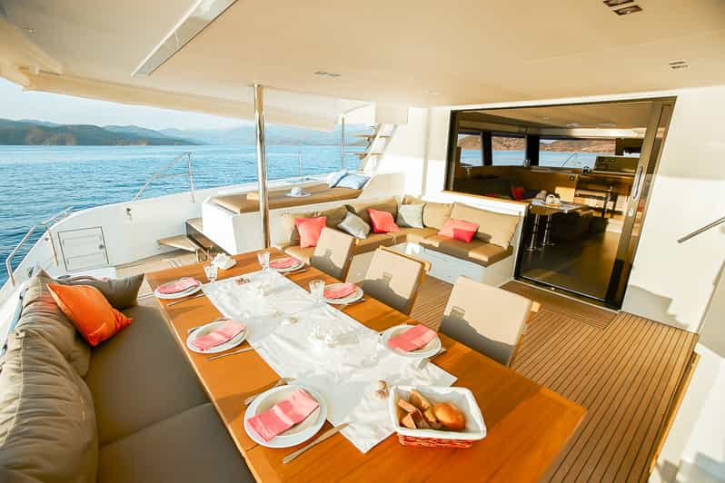 santorini luxury small group catamaran