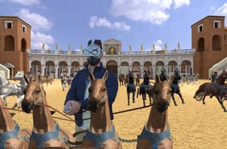 Rom: Circus Maximus Virtual-Reality-Spiel in der Nähe des Kolosseums