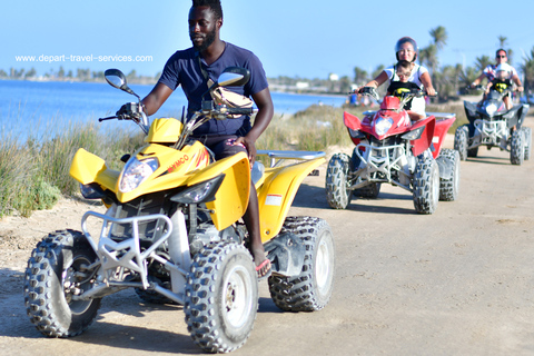 Djerba: passeio de quadriciclo guiado de 3 horas com lagoa azulDjerba: passeio de quadriciclo guiado de 3 horas com pôr do sol na lagoa azul