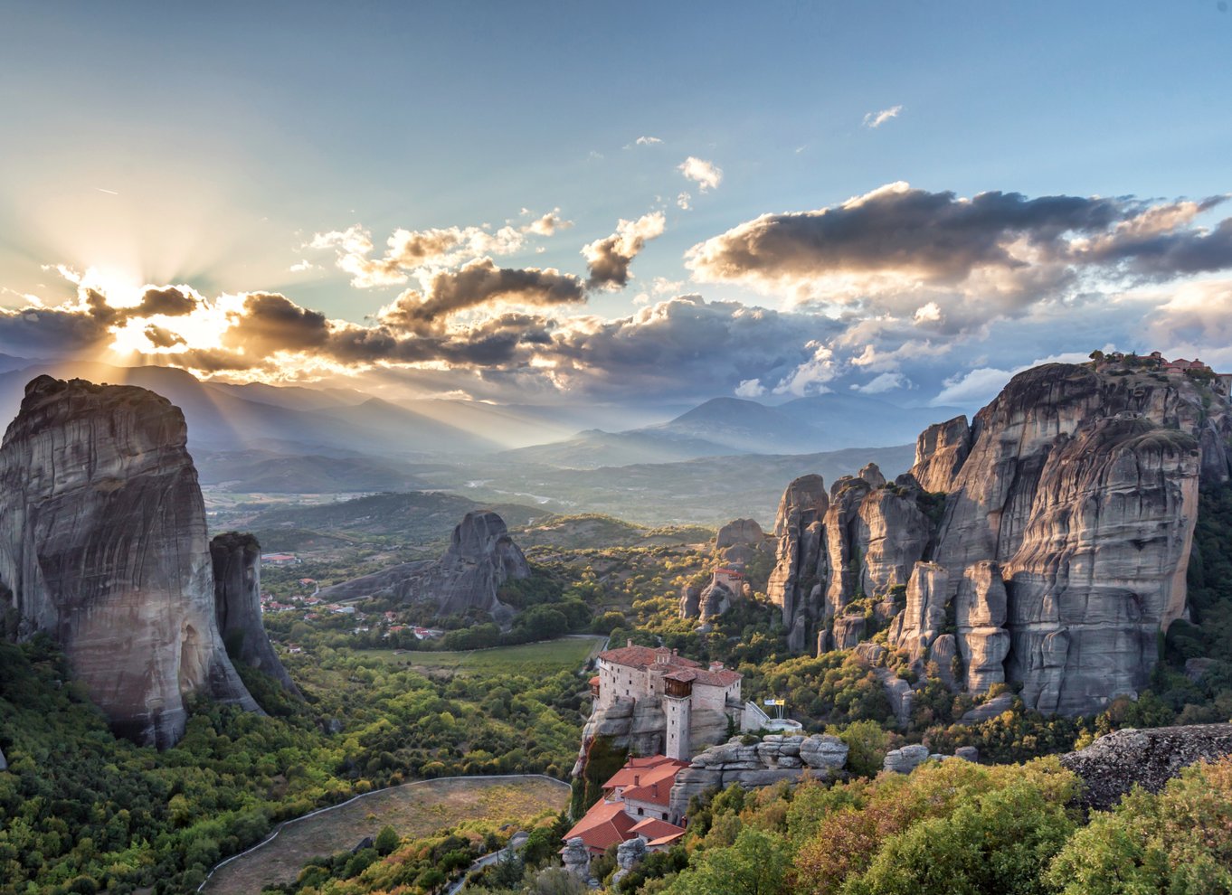 Meteora: Guidet solnedgangstur med besøg i klostre og huler