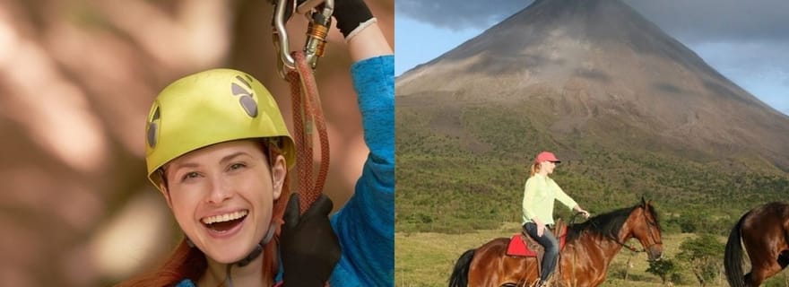Aventure dans la canopée d'Arenal et équitation