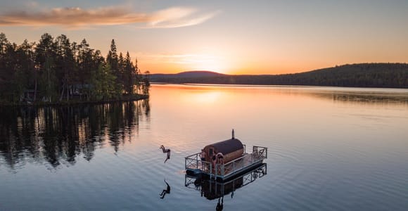 Rovaniemi: Saunaboot-Rundfahrt auf dem See