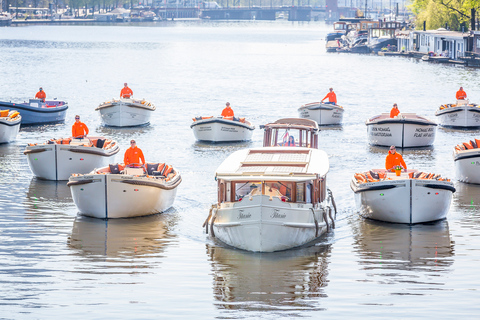 Amsterdam: Open Boat Cruise mit unbegrenzter GetränkeoptionTreffpunkt Anne Frank Haus ohne Getränke