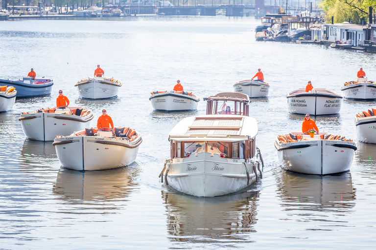 Amsterdam : Croisière en bateau ouvert avec option boissons illimitéesLieu de rendez-vous à la Maison d'Anne Frank sans boissons