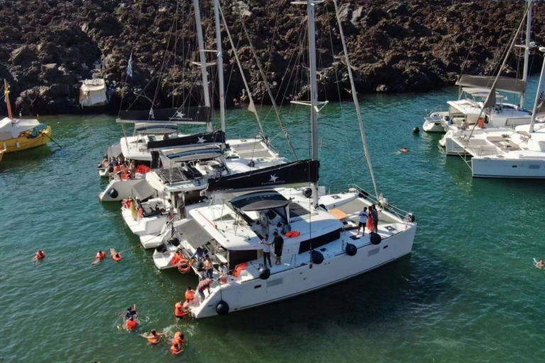 Santorini: Catamaran Cruise with Meal & Open Bar Morning Cruise with Meal and Drinks