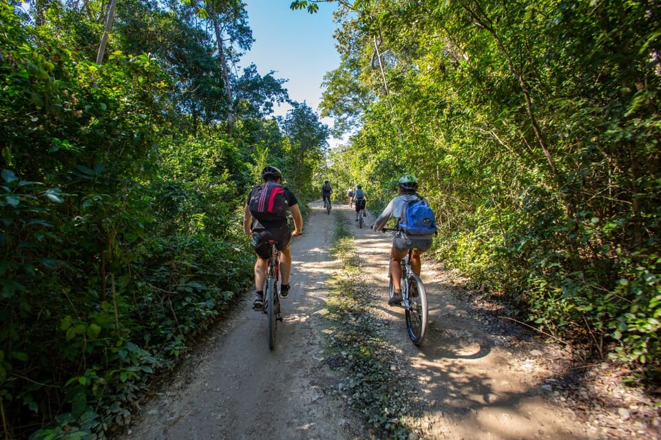 biking to cenotes in tulum