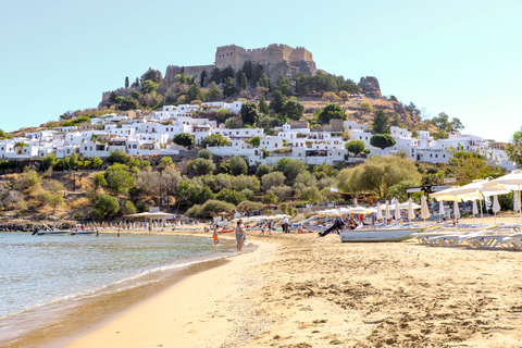 Rhodos-stad: panoramische cruise naar Lindos met zwemstops