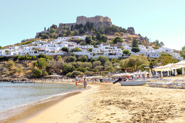 Rhodos-stad: panoramische cruise naar Lindos met zwemstopsTour zonder ophaalservice vanaf het hotel