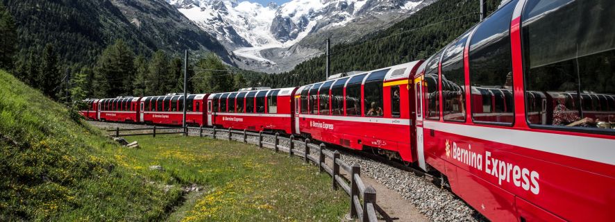 St. Moritz to Tirano: Bernina Express Panorama Train Ticket